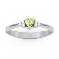 thumbnail image 2 of Birthstone Heart Ring with Shoulder Accents - Peridot (August), 2 of 4
