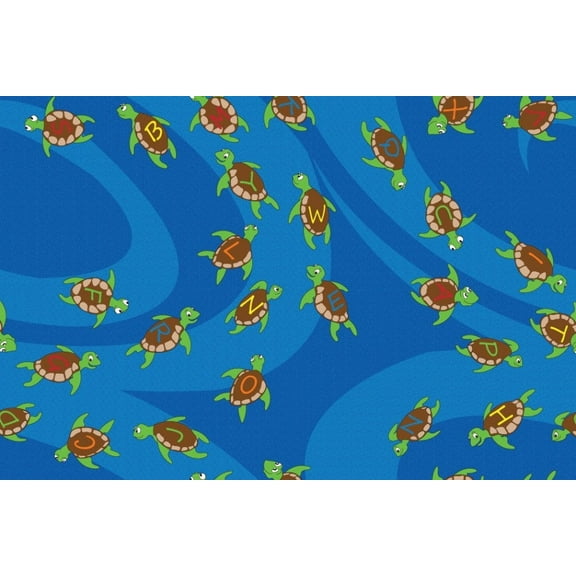KidCarpet.com A-B-Sea Turtles Alphabet Rug 4' x 6' Rectangle Educational Classroom Area Rug for Kids | Learning Carpets for Kids | Rugs for Bedroom Playroom Baby Toddler Children