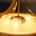 thumbnail image 6 of Claxy 3-Light Gold Semi Flush Mount Light with Bowl Milk Glass Shade, 6 of 7