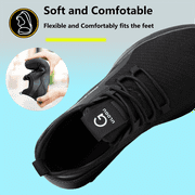 ulogu Anti-puncture Safety Toe Shoes for Men Women Waterproof Industrial Work Shoes Non-slip Steel Toe Shoes Construction Composite Toe Shoes (Men Size 8.5, Black)