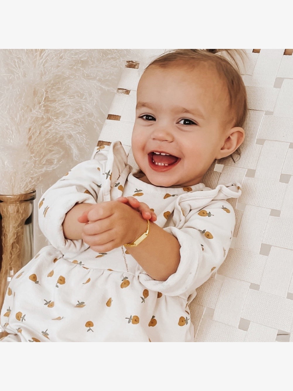 Engravable ID Figaro 5.5" Baby/Toddler/Kids Bracelet - 14k Gold