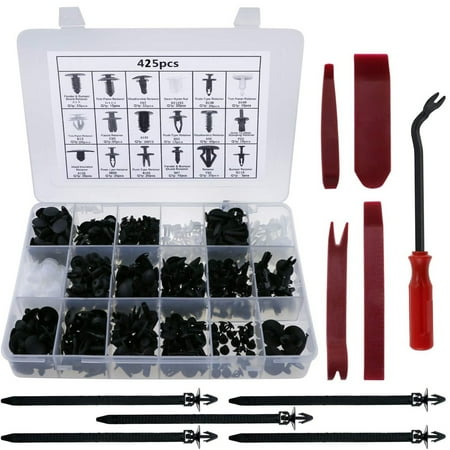 

Yrtoes Household Cleaning Tools Rolling Tool Chest 425 PC Door Panel Clips Bum pers Fixing Car Set With Release Tool