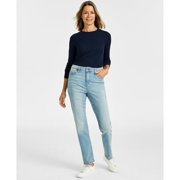 Style & Co Plus Size High-Rise Straight-Leg Jeans, Created for Macy's