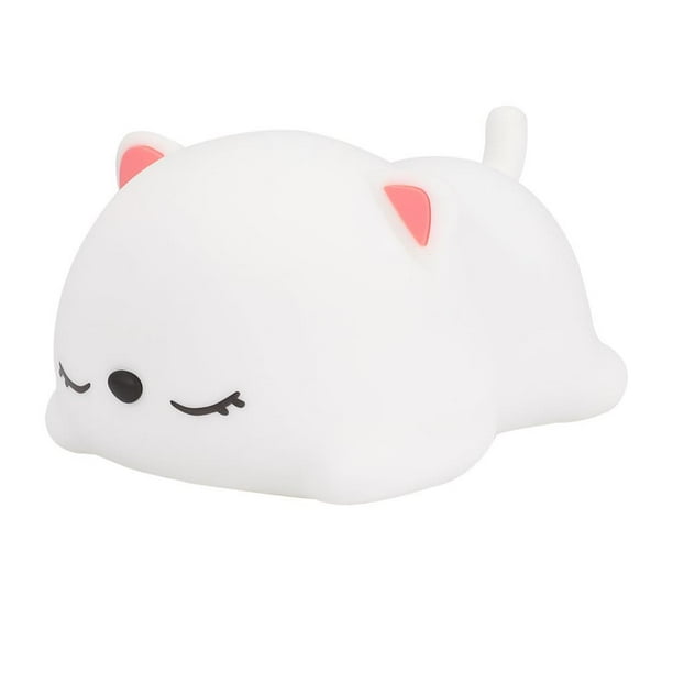 Gato Durmiente Usb Pat Control Remoto Led Luz De Noche De Silicona Escritorio Lámpara De Noche Lámpara De Noche Led Luz De Noche Para El Hogar Monstrate HA024910-01