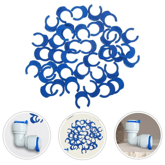 Masteelf 50pcs Small Quick Connect Locking Clips for Reverse Osmosis Water Filter Systems Pipe Clips Convenient for PE Pipe Fittings