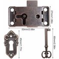 thumbnail image 2 of 2 Pcs Cabinet Lock Antique Lock Decorative Furniture Lock With Key, Antique Quartet Classic Decorative Lock Kitchen Furniture Box Drawer Lock,Versailles, 2 of 5