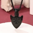 thumbnail image 4 of FaithHeart Norse Viking Runes Necklace for Men Valknut Compass Shield Black Stainless Steel Pendant Nordic Pagan Jewelry Gifts for Boyfriend Husband Valentine's Day Birthday, 4 of 8