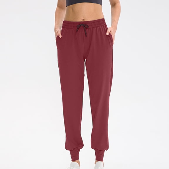 asjyhkr Sweatpants Women Drawstring Elastic Waist Jogger Casual Breathable Stretch Running Gym Workout Yoga Pants with Pockets