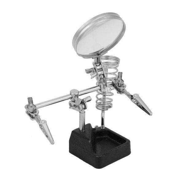 With Adjustable Clips Durable Helping Hand Magnifying Glass, Soldering Magnifying Glass, For Soldering Work