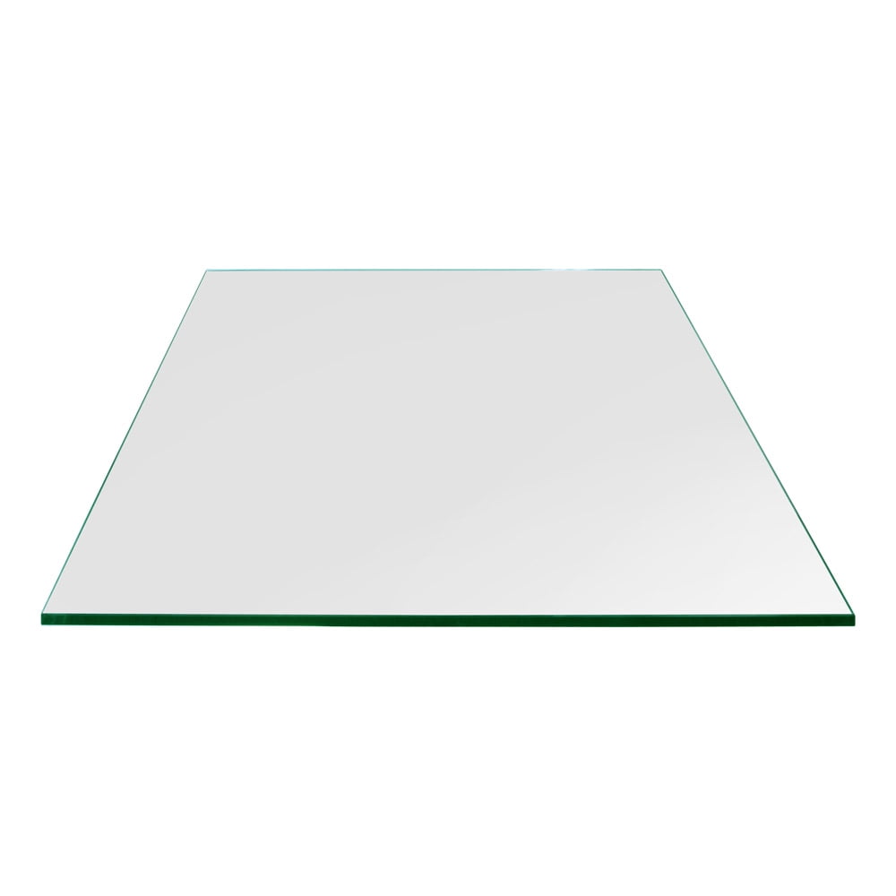 All Safe Glass 24" x 24" Square Tempered Glass Table Top 3/8" Thick Pencil Edge 