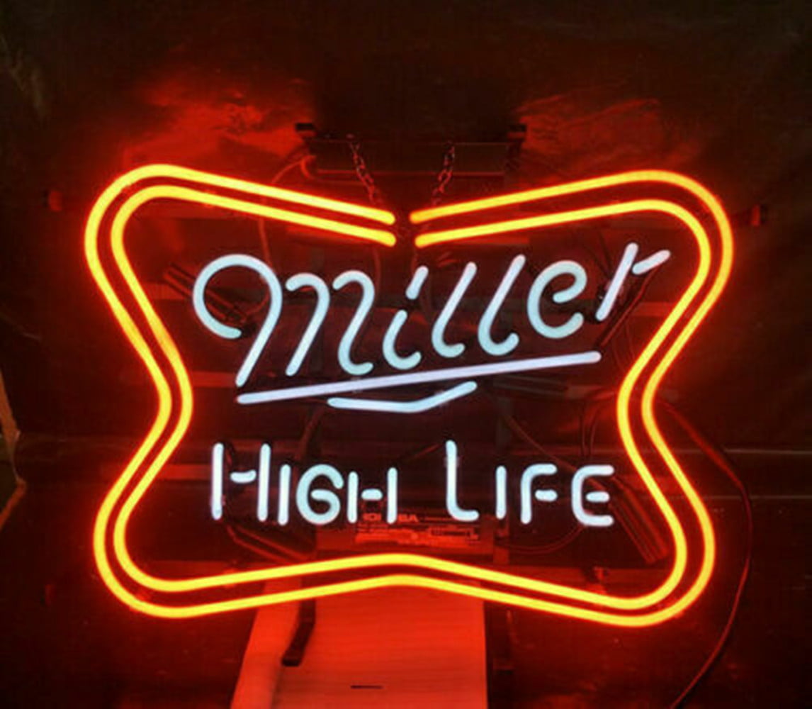 Miller Lite Texas Cowboy Neon Sign 20"x16" Light Lamp Beer Bar Pub Real Glass 