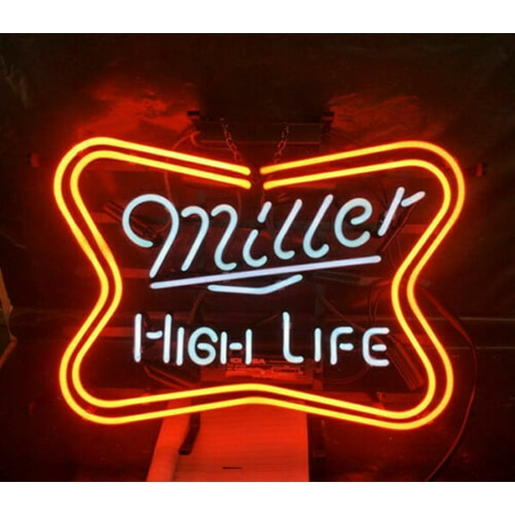 Queen Sense 17"x14" Millers High Life Neon Sign Man Cave Handmade Neon Light 117MHLLV2