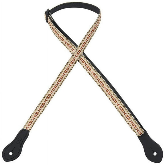 Levy's MJ19UKE-001 1/2" Jacquard Weave Ukulele/Mandolin Strap - Cream & Red