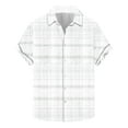 thumbnail image 2 of Pitauce Mens Hawaiian Shirt Short Sleeve Button Down Beach Shirts Big & Tall Plaid Lapel Shirts Casual Loose Work Shirts, 2 of 5