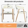 thumbnail image 3 of Silla de Comedor FurnitureR Acolchada con Respaldo Curvo Beige, 3 of 10