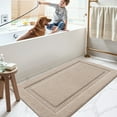 thumbnail image 4 of FRABE Non Slip Bathroom Rug with Rubber Backing, Ultra Absorbent Quick Dry Microfiber Bath Mat, Machine Washable, Beige, 24"x43", 4 of 10