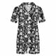 thumbnail image 5 of Conjunto de Verano para las Mujeres, Estampado Cuello de Manga Corta Y Pantalones Cortos, Moda Casual de Dos Piezas, 5 of 9