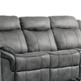 thumbnail image 5 of Furniture of America Gordon Modern Faux Leather Manual Reclining Sofa with Cup Holders, Dark Gray, 5 of 5