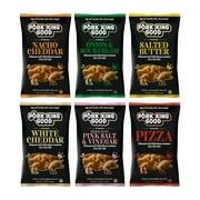 Pork King Good Pork Rinds Variety 6 Pack (Chicharrones) Keto Friendly Snack