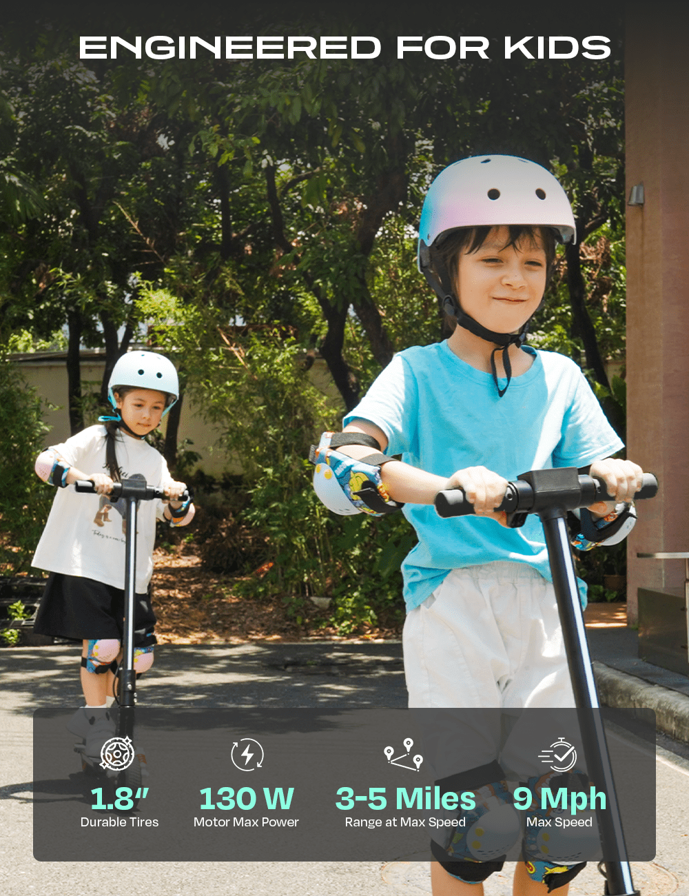 Aigo HappyRoll Kids Electric Scooter E3，Dual, Solid tires，toddler electric scooter，easy roller scooter