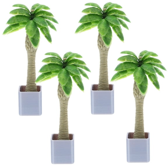 Masteelf  4 Pcs Mini Trees for Crafts Faux Palm Bonsai Plant Office