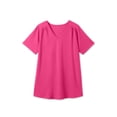 thumbnail image 5 of Woman Within Plus Size Short-Sleeve V-Neck Shirred Tee, 5 of 6