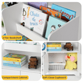 Cowiewie Kid's Bookshelf & Toy Organizer, 3Bins, 4Tier Stand, Storage