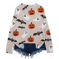 thumbnail image 2 of Halloween Sweaters For Women Autumn Winter Halloween Printed Pullover Top Long Sleeve Crewneck Oversized Sweatshirt High-Quality Looped Pile Fabric Perfect For Casual Daily Outfits Women Sweaters, 2 of 9