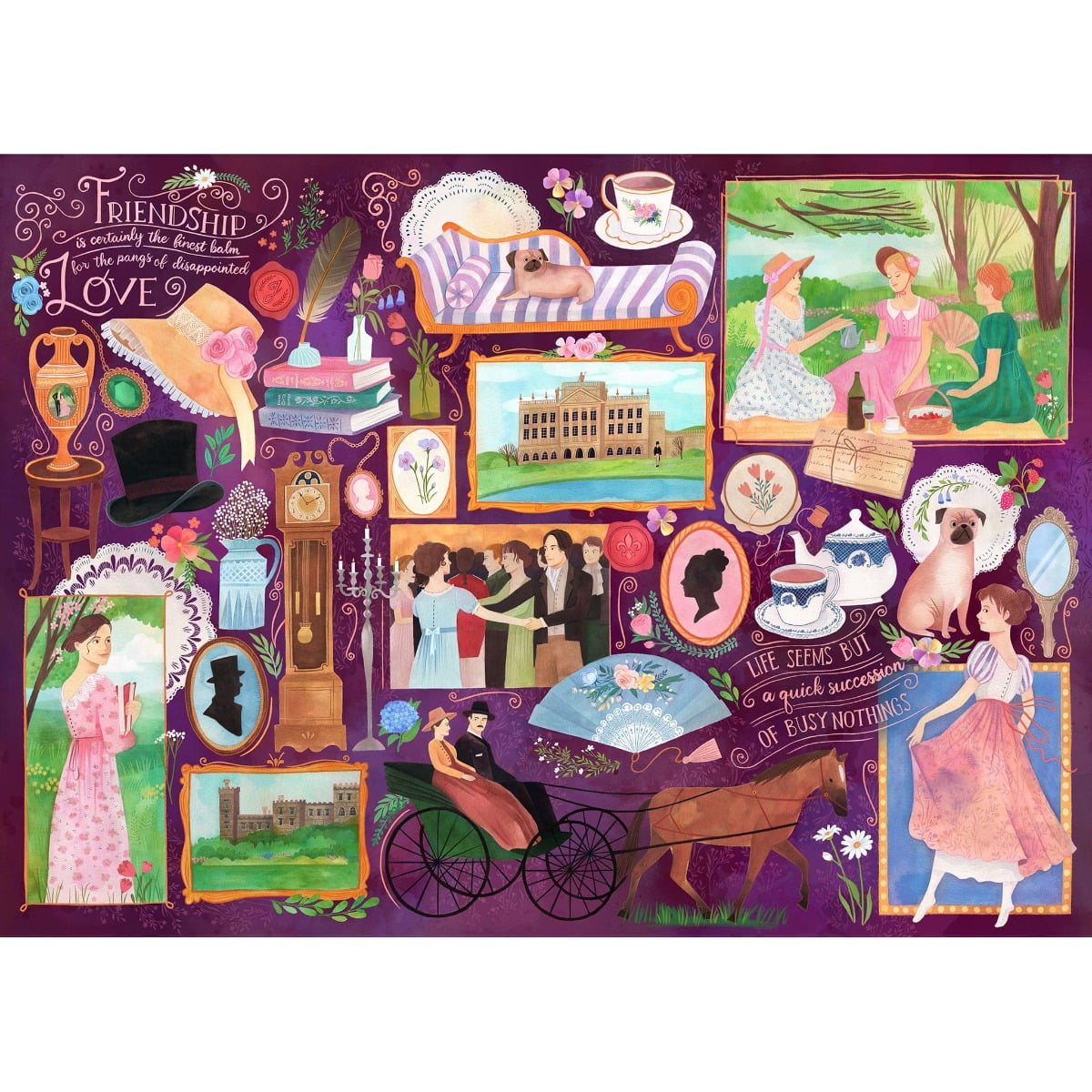 Gibsons Steakhouse Jane Austen 1000 Piece Jigsaw Puzzle, 27"x19"