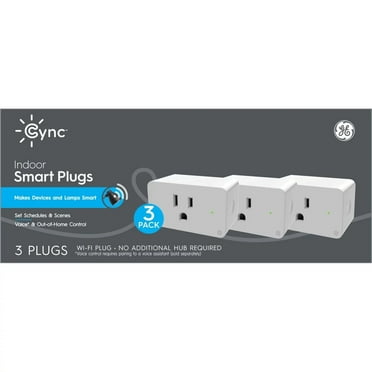 GE Lighting Cync Indoor Smart Plug 3 Pack, Bluetooth and Wi-Fi Outlet Socket
