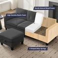 thumbnail image 6 of ZAFLY 76” Small Sectional Sofa, 3 Seater Sofa with Movable Storage Ottoman, Convertible Sofas and Couches for Living Room - Dark Grey, 6 of 8