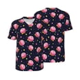thumbnail image 3 of Daiia Cartoon Donut Planets Mens Baseball Jersey Button Down Shirts Short Sleeve Sports Uniforms-X-Large, 3 of 9
