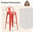 thumbnail image 3 of Devoko 30 Inch Metal Bar Stools Set of 4, Stackable Kitchen Island Bar Stools with Removable Back, Industrial Dining Chairs for Kitchen, Dining Room（Red）, 3 of 7