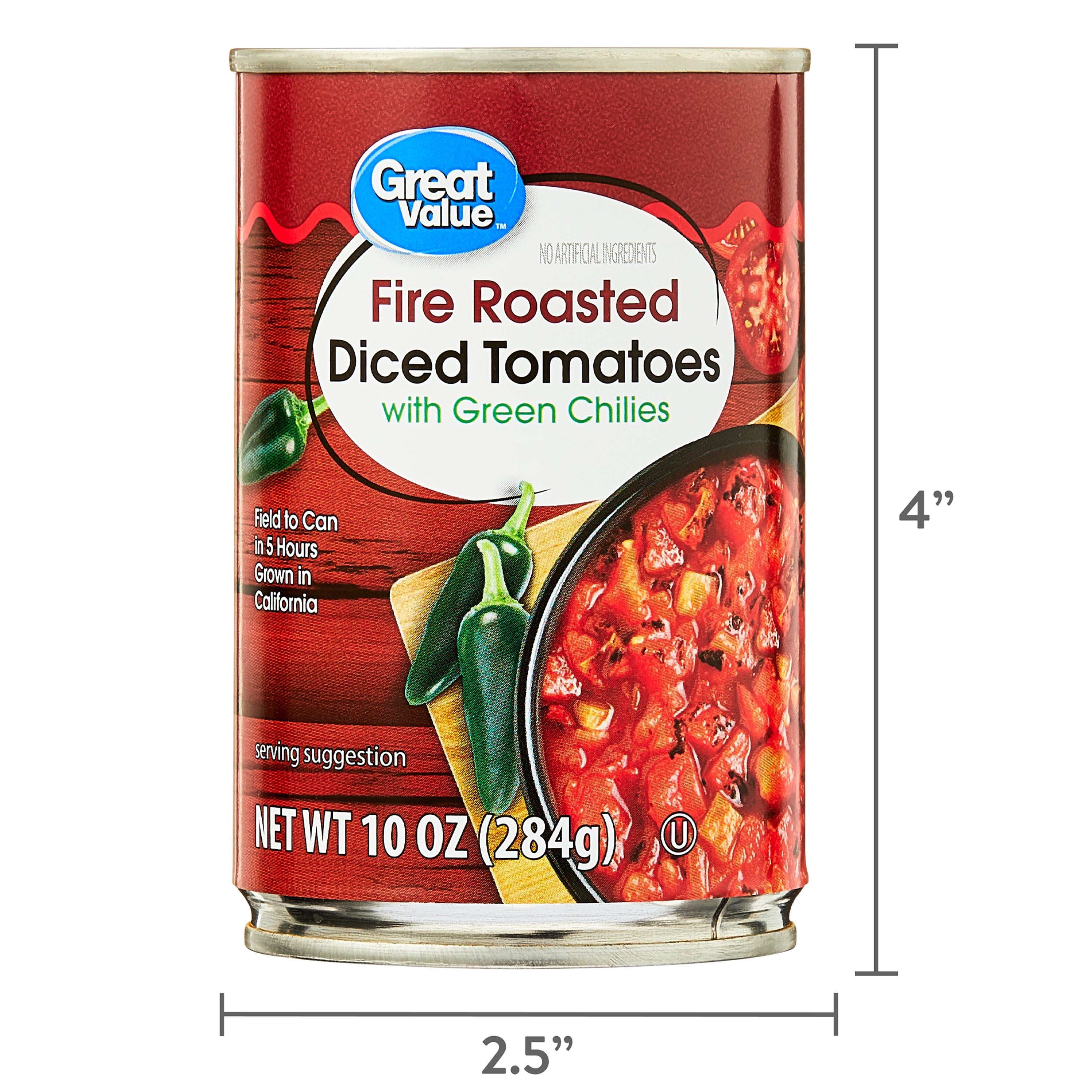 Great Value Fire Roasted Diced Tomatoes with Green Chiles