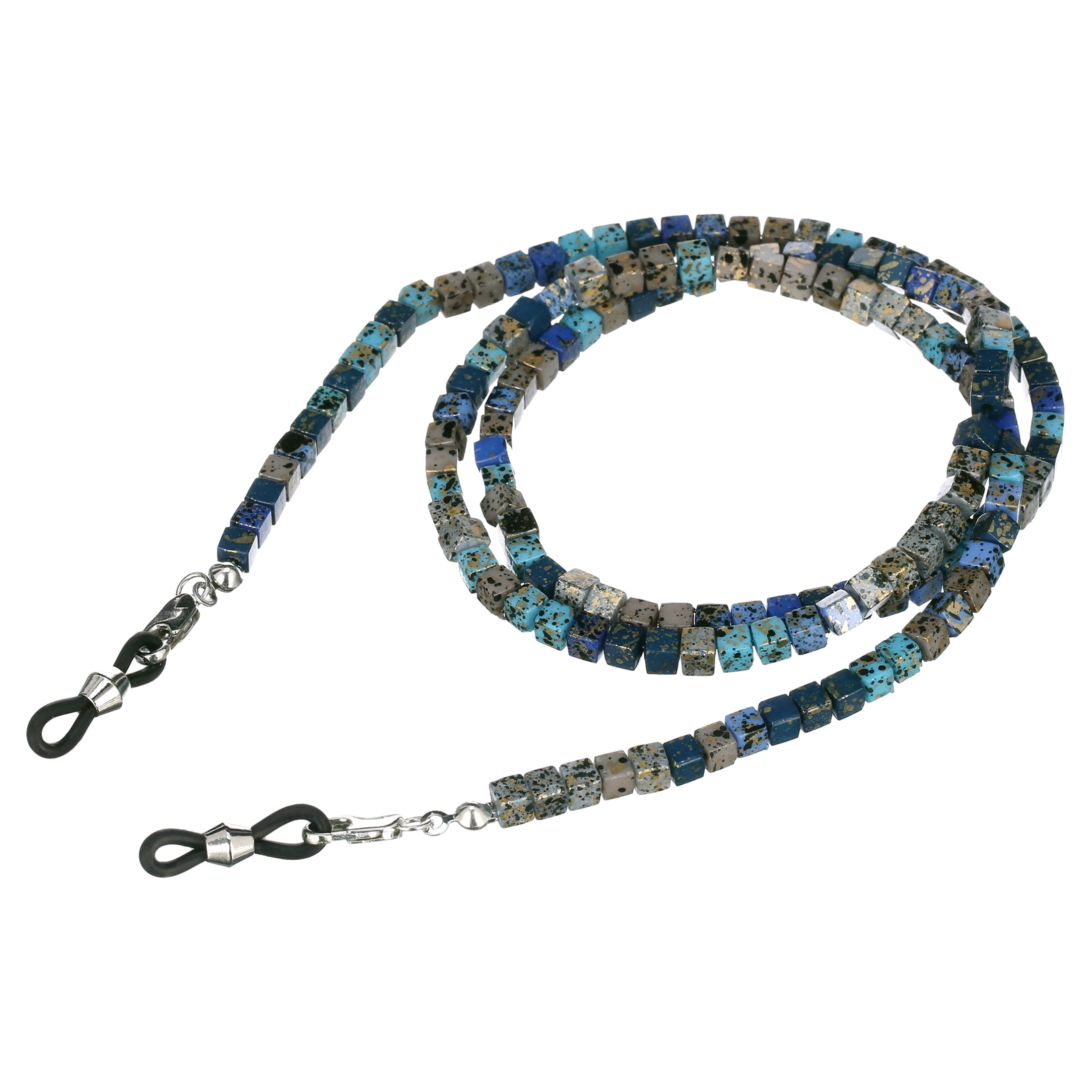 Rainbow Bright Blue Dalton Beaded Acrylic Unisex Eyeglass Chain