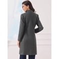 thumbnail image 3 of DARING DIVA Women's Stand Collar Mid-Length Overcoat with Pockets S Grey, 3 of 6