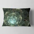 thumbnail image 2 of Designart Fractal Flower Blue and Gray - Floral Throw Pillow - 12x20, 2 of 5