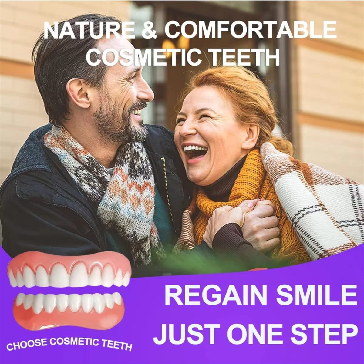 2 Sets of Dentures, Upper and Lower Jaw Dentures, Natural and Comfortable, Protect The Teeth, and Regain A Confident Smile