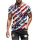 thumbnail image 2 of Blusas y camisas de manga corta y cuello redondo para hombre. Blusas de manga corta con cuello redondo y estampado del Día de la Independencia para hombre. Blusa para hombre., 2 of 5