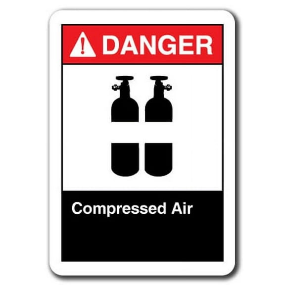 Danger  Sign - Compressed Air 7"x10" Plastic Safety Sign ansi osha
