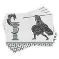 thumbnail image 1 of Ambesonne Retro Place Mats Set of 4, Hero and Dragon Myth, Standard Size, Grey Charcoal Grey White, 1 of 6