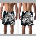 thumbnail image 3 of luoweisi Men's Beach Shorts Quick Dry Swim Trunks with Mesh Lining Zebra S, 3 of 5
