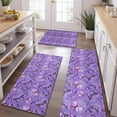 thumbnail image 2 of Purple Butterfly Pattern Kitchen Rugs Sets Of 3,Kitchen Runner Rugs Non Skid Washable,Decorative Kitchen Floor Mats for Kitchen,Sink,Laundry,17"x30"+ 17"x47" + 17"x59", 2 of 6