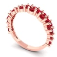 thumbnail image 2 of 0.98 ctw Wedding Band for Women - 14K Rose Gold Simulated Pink Tourmaline Stackable Eternity Ring, 2 of 6