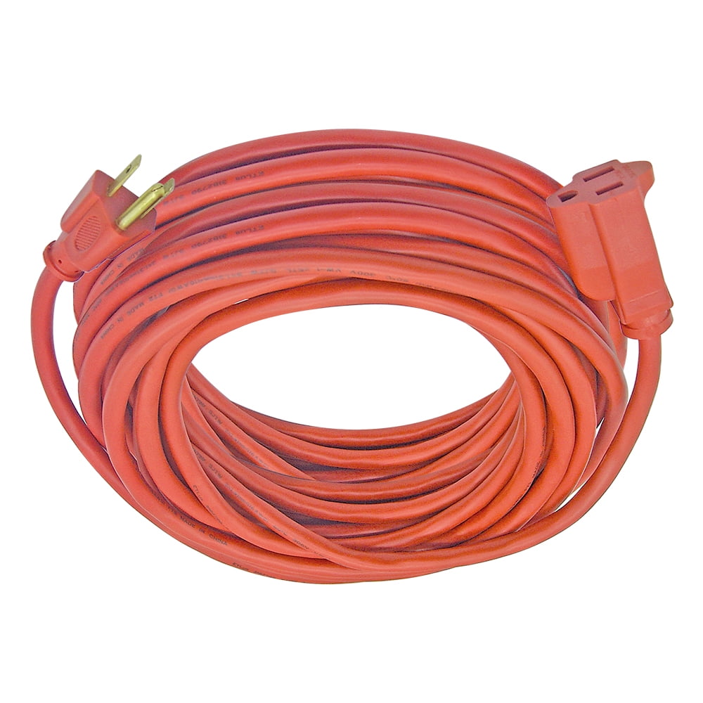 (5 pack) Hyper Tough 50FT 16AWG 3-Prong Orange Single Outlet Outdoor Extension Cord - 125V, 13A