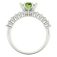 thumbnail image 4 of Clara Pucci 14K White Gold 1.66 Natural Peridot Engraveable Engagement Ring + Wedding Band Set, 4 of 7