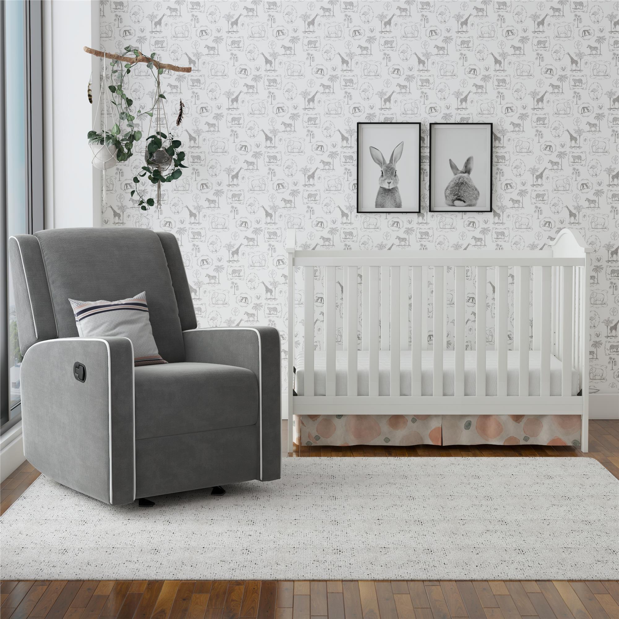 Baby Relax Robyn 2-in-1 Nursery Rocker Recliner, Gray Linen - image 3 of 18