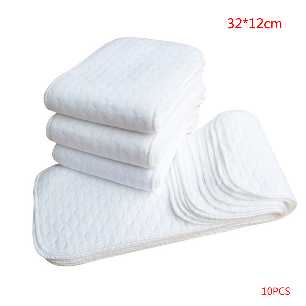 10PCS-Reusable-baby-Diapers-Cloth-Diaper-Inserts-1-piece-3-Layer-Insert-100-Cotton-Washable-Baby-Care-Products - image 5 of 8