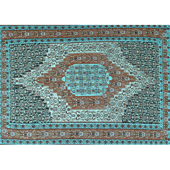 Ahgly Company Indoor Rectangle Persian Light Blue Traditional Area Rugs, 2' x 4'