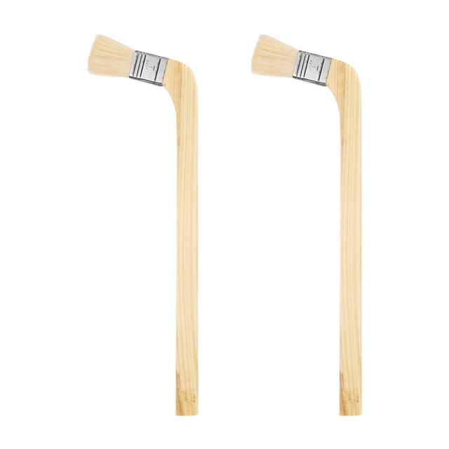 Uxcell Paint Brush 2 Pcs 1" Brush Width Soft Wool Variety Angled Bend Brushes Radiator Paint Brush